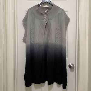 Monroe & Main Ombre‎ Knit Sleeveless Cardigan Sweater Vest Wool Blend 3X NWOT
